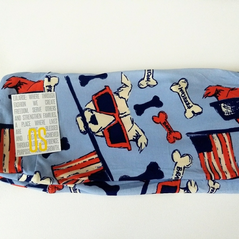 LuLaRoe Patriotic Leggings Dogs & Flags